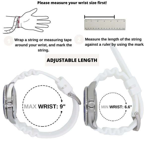 COPY - White Silicone Diver Replacement Watch Strap - Picture 4 of 5